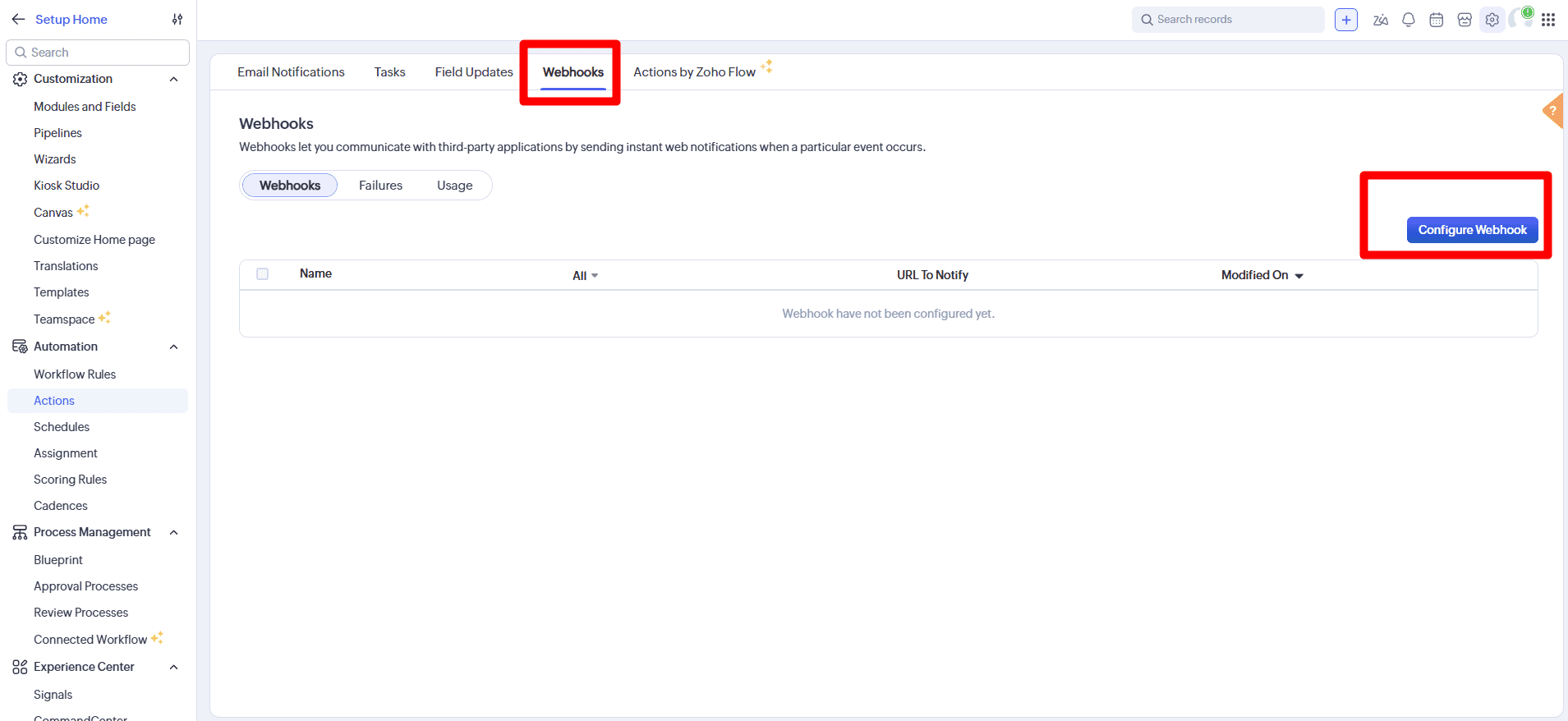 Configure Webhook