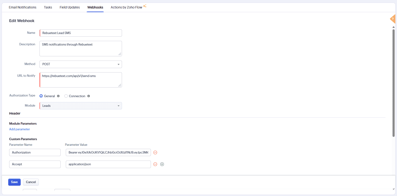 Webhook Headers